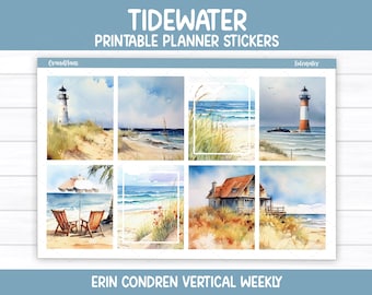 Tidewater Weekly Sticker Kit for Erin Condren 7x9 and Vertical Planners (Printable)