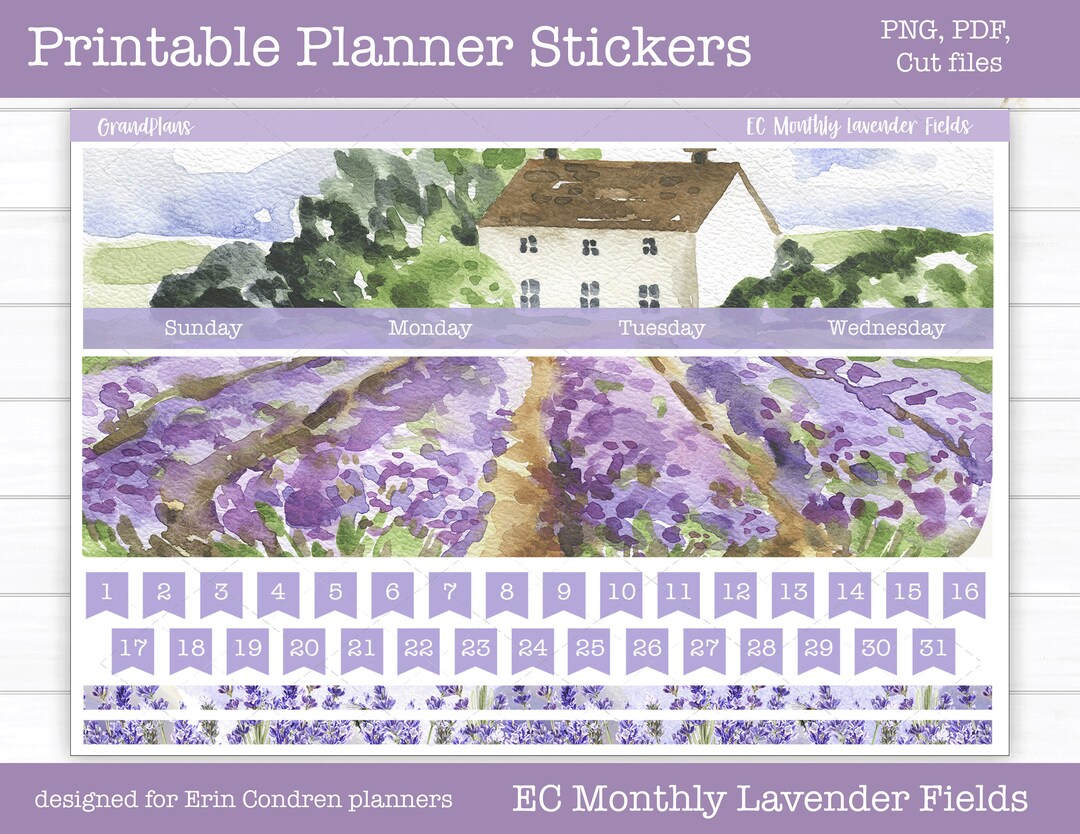 Printable Erin Condren Monthly Kit Planner Stickers Spring - Etsy