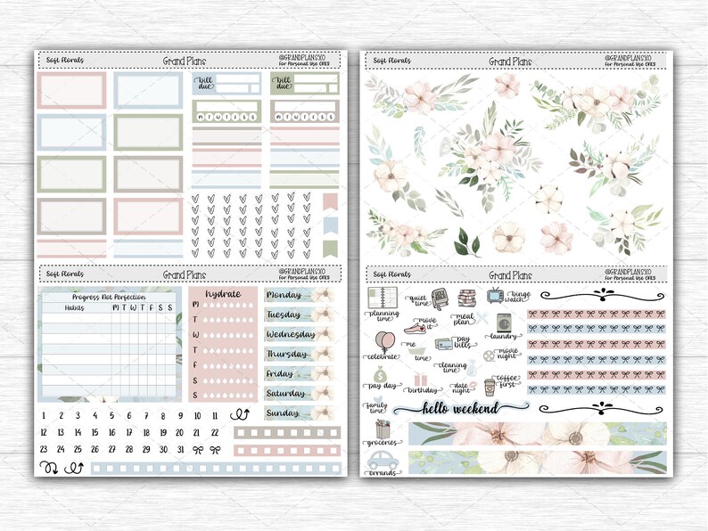 Printable Stickers Happy Planner Dashboard Layout Weekly Etsy