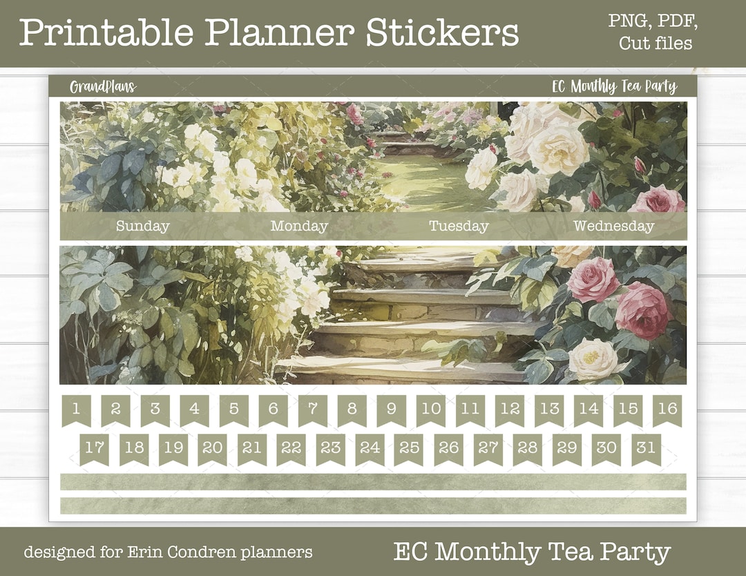Printable Erin Condren Monthly Kit Planner Stickers Spring - Etsy