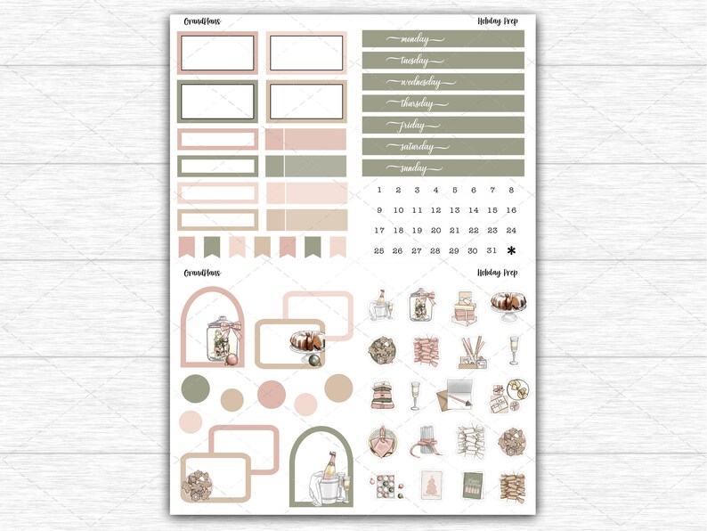Printable Happy Planner Dashboard Layout Weekly Sticker Kit Etsy