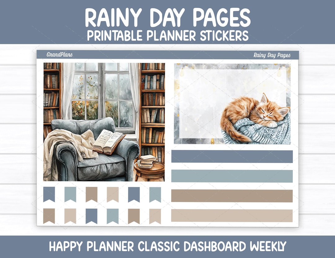 Rainy Day Pages Weekly Sticker Kit for the Classic Happy Planner ...