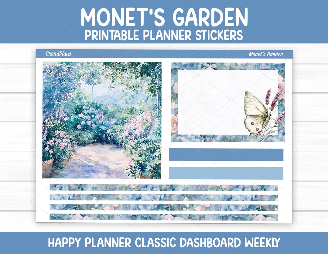 Monet's Garden Weekly Sticker Kit for the Classic Happy Planner ...