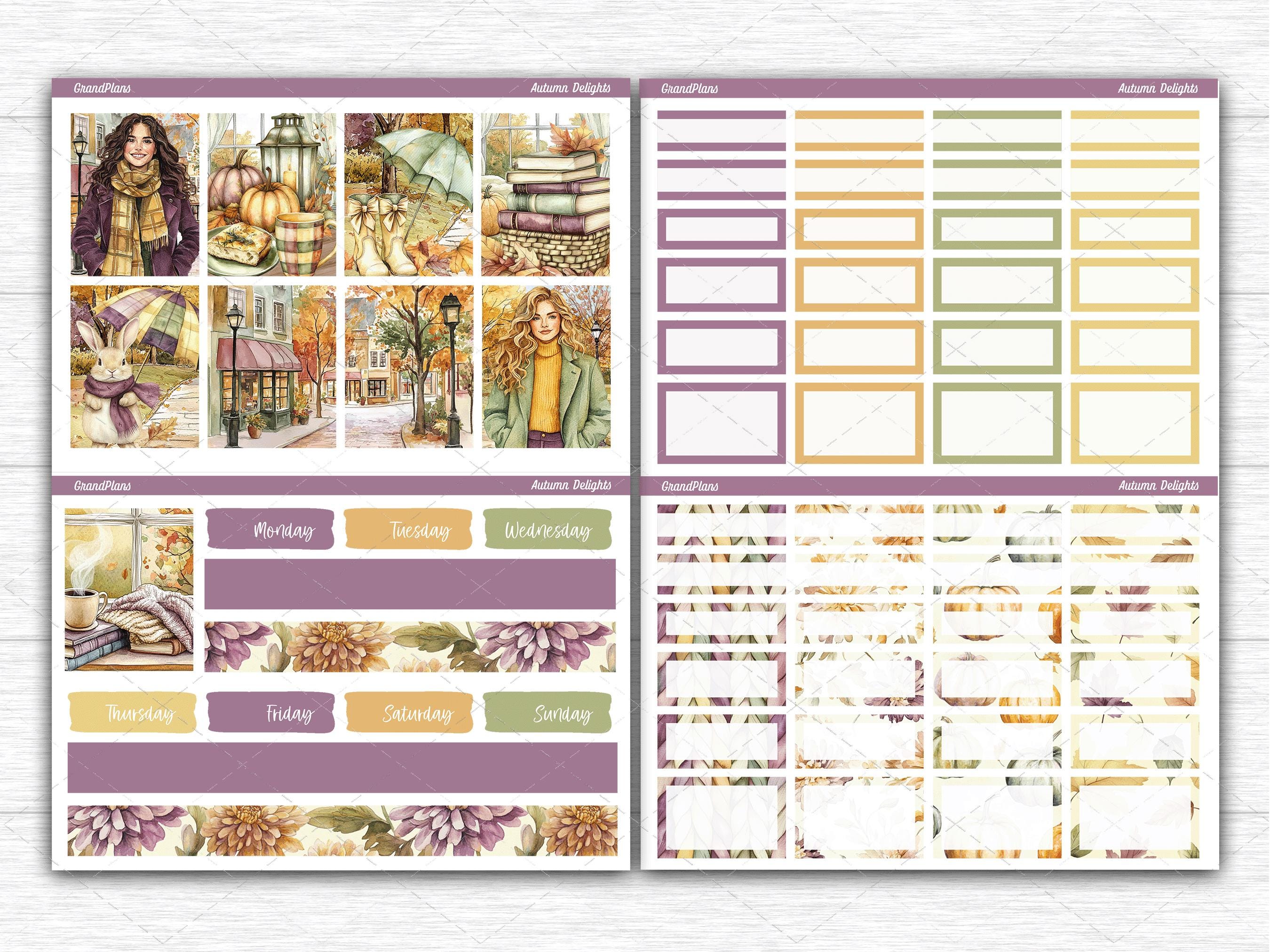Autumn Delights Weekly Sticker Kit for Erin Condren & Vertical Planners ...