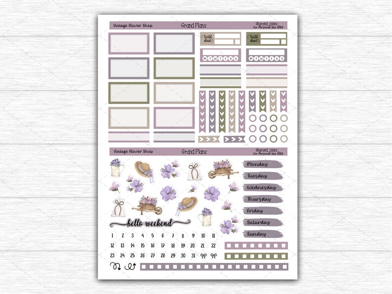 Printable Happy Planner Dashboard Layout Weekly Sticker Kit Etsy