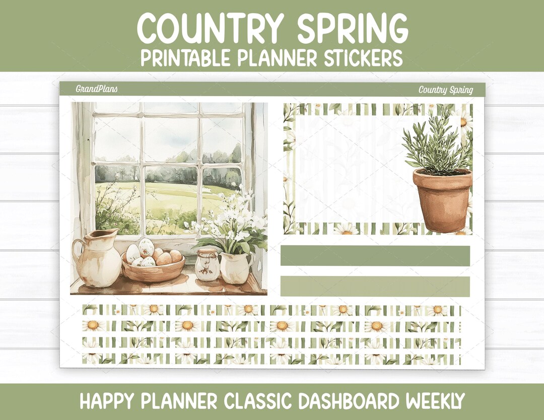 Country Spring Weekly Sticker Kit for Classic Happy Planner Dashboard ...