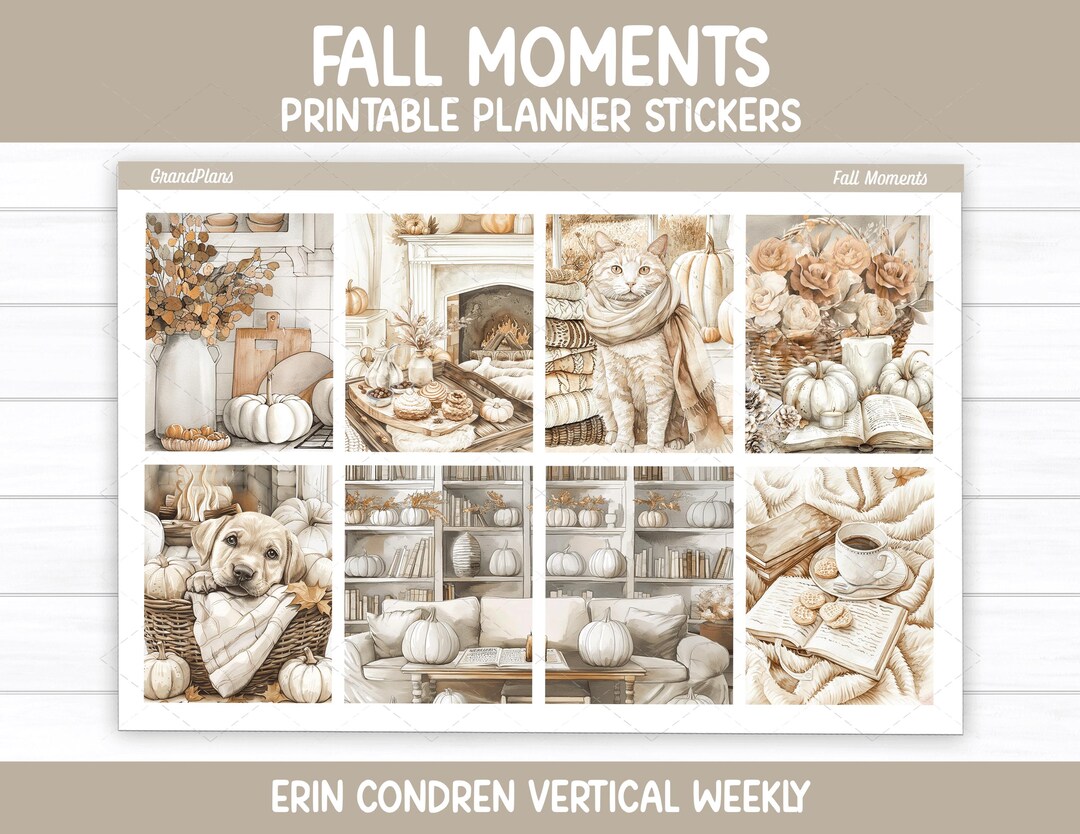 Fall Moments Weekly Sticker Kit for Erin Condren & Vertical Planners ...