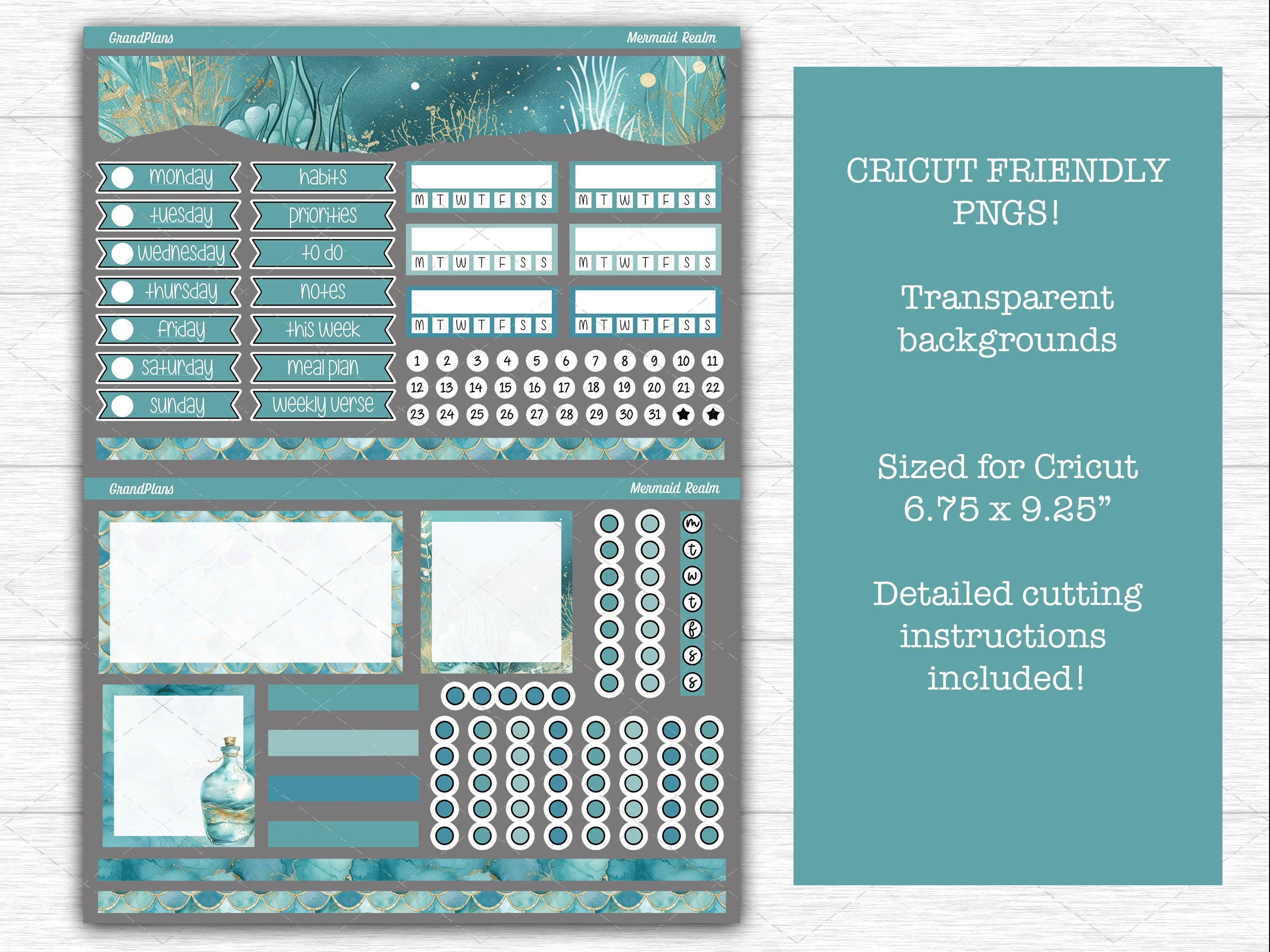 Mermaid Realm Weekly Sticker Kit for Erin Condren Dashboard Planner ...