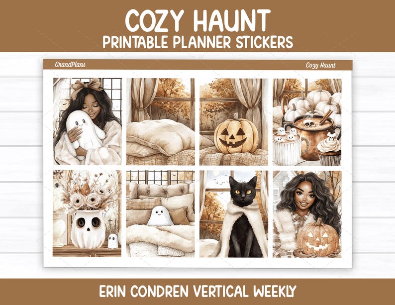 Cozy Haunt Weekly Sticker Kit for Erin Condren and Vertical Planners ...