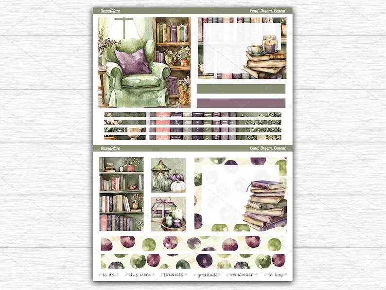 Read, Dream, Repeat Weekly Sticker Kit for the Classic Happy Planner ...