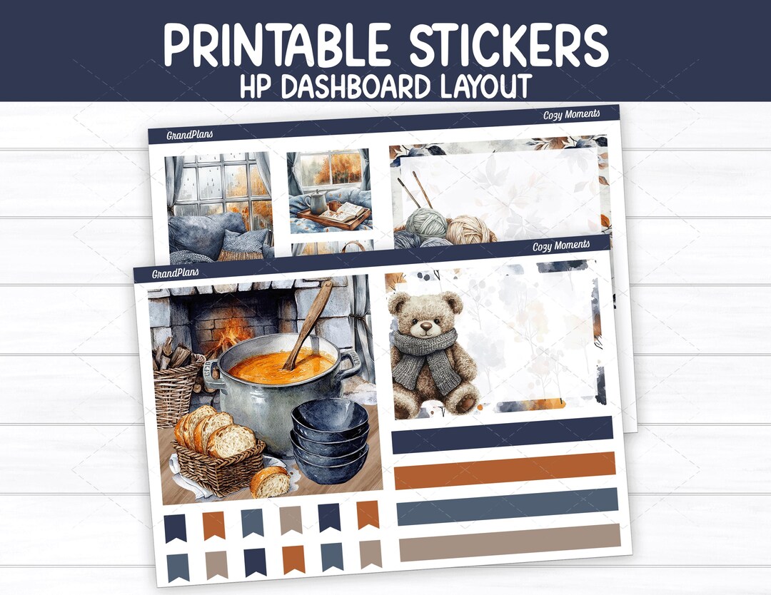 Cozy Moments Weekly Sticker Kit for the Classic Happy Planner Dashboard ...