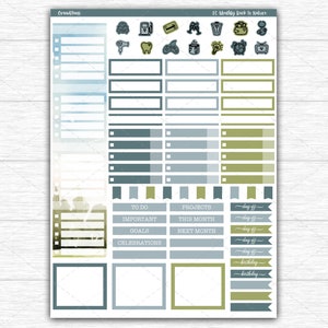 Printable Erin Condren Monthly Kit, Planner Stickers, Digital Stickers ...