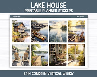 Lake House Weekly Sticker Kit for Erin Condren and Vertical Planners (Printable)