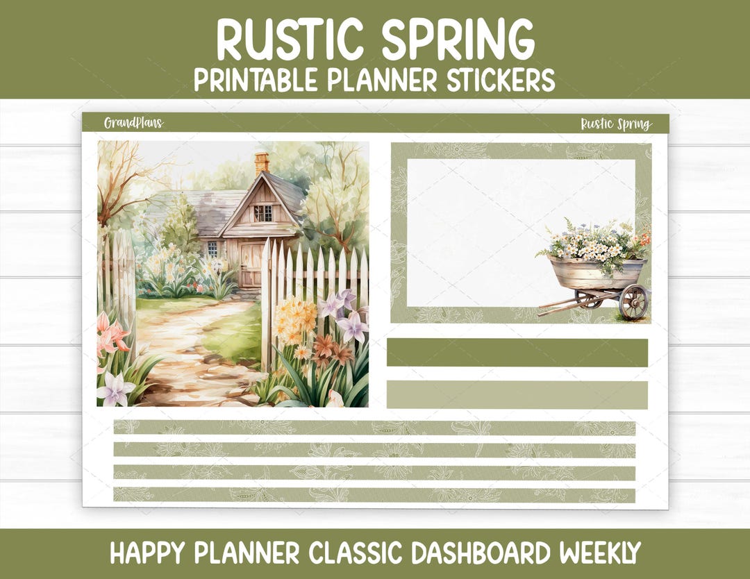 Rustic Spring Weekly Sticker Kit for the Classic Happy Planner ...