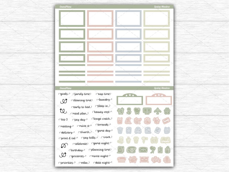 Spring Meadow Weekly Sticker Kit for Classic Happy Planner Dashboard ...