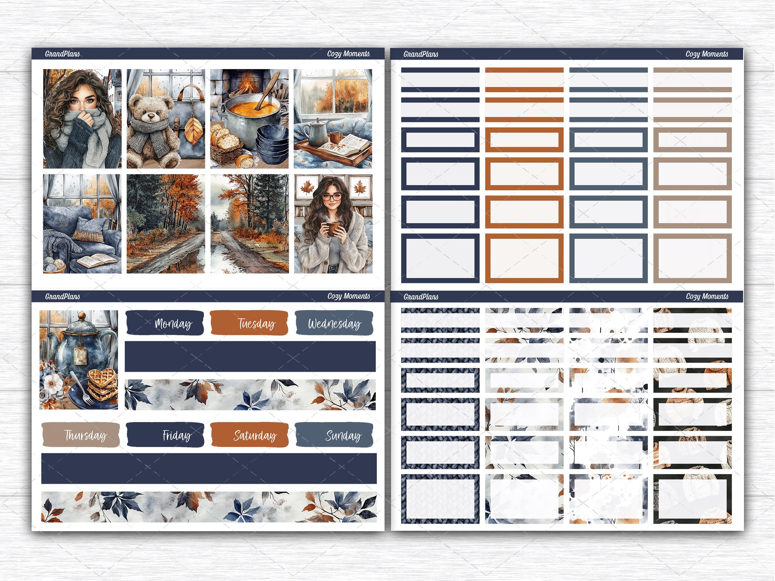 Cozy Moments Weekly Sticker Kit for Erin Condren & Vertical Planners ...