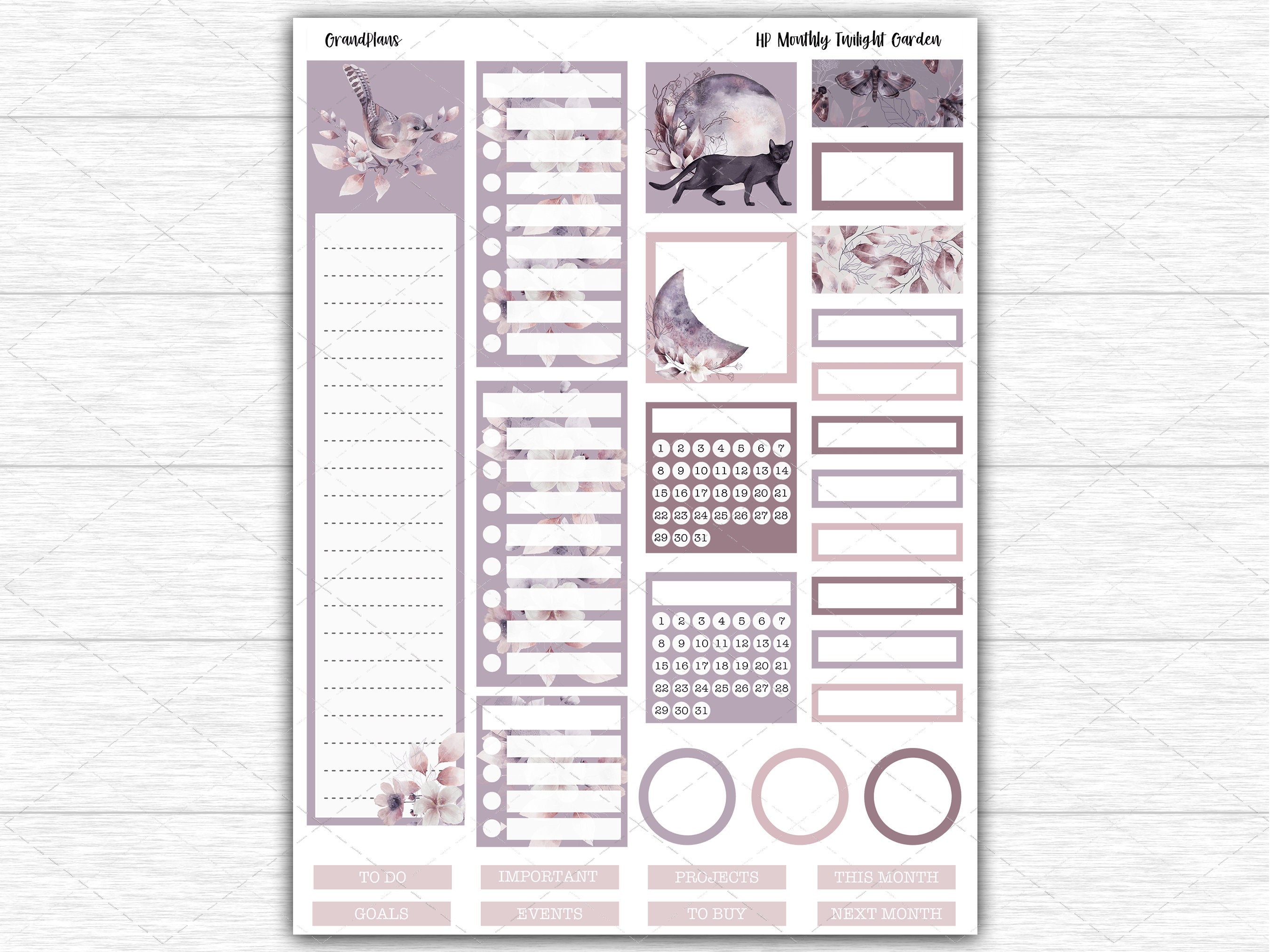 Printable Happy Planner Monthly Kit Planner Stickers Summer - Etsy