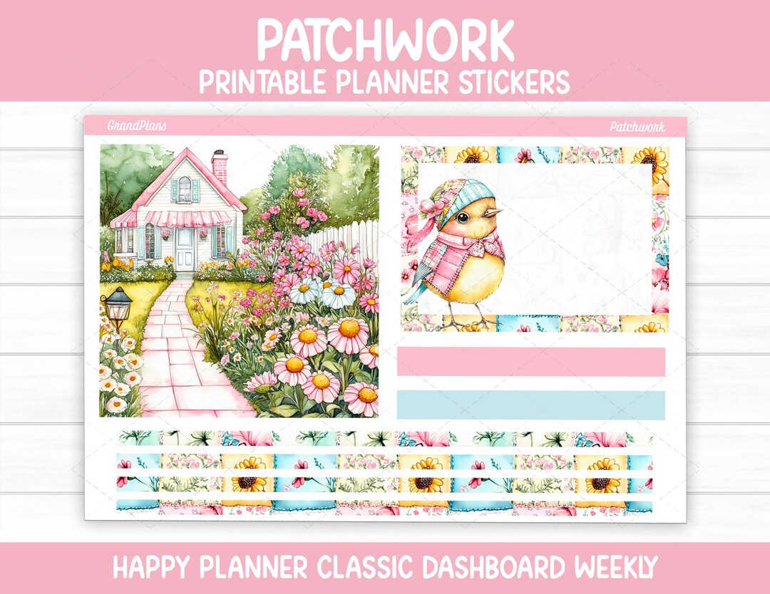 Patchwork Weekly Sticker Kit for the Classic Happy Planner Dashboard ...