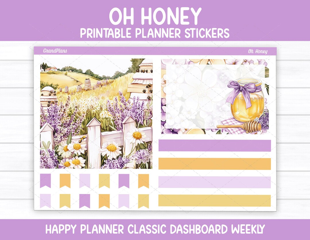 Oh Honey Weekly Sticker Kit for the Classic Happy Planner Dashboard ...
