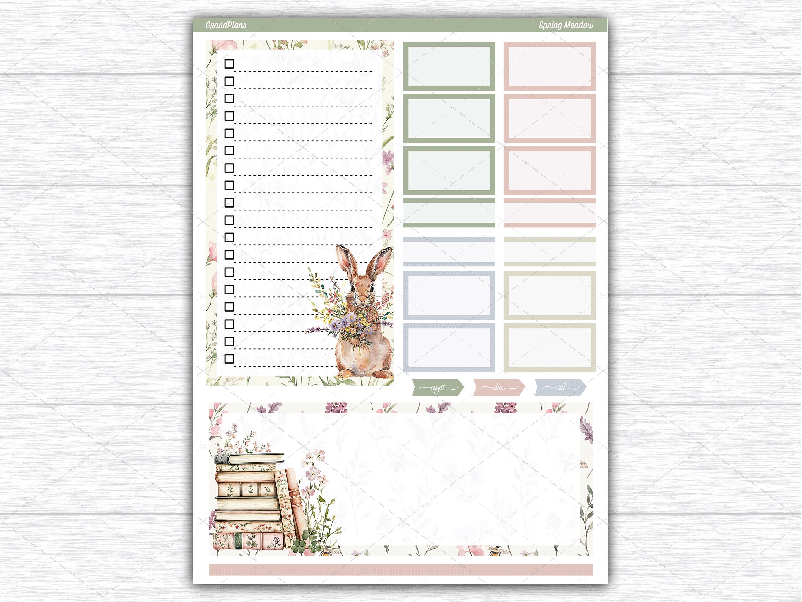 Spring Meadow Weekly Sticker Kit for Classic Happy Planner Dashboard ...