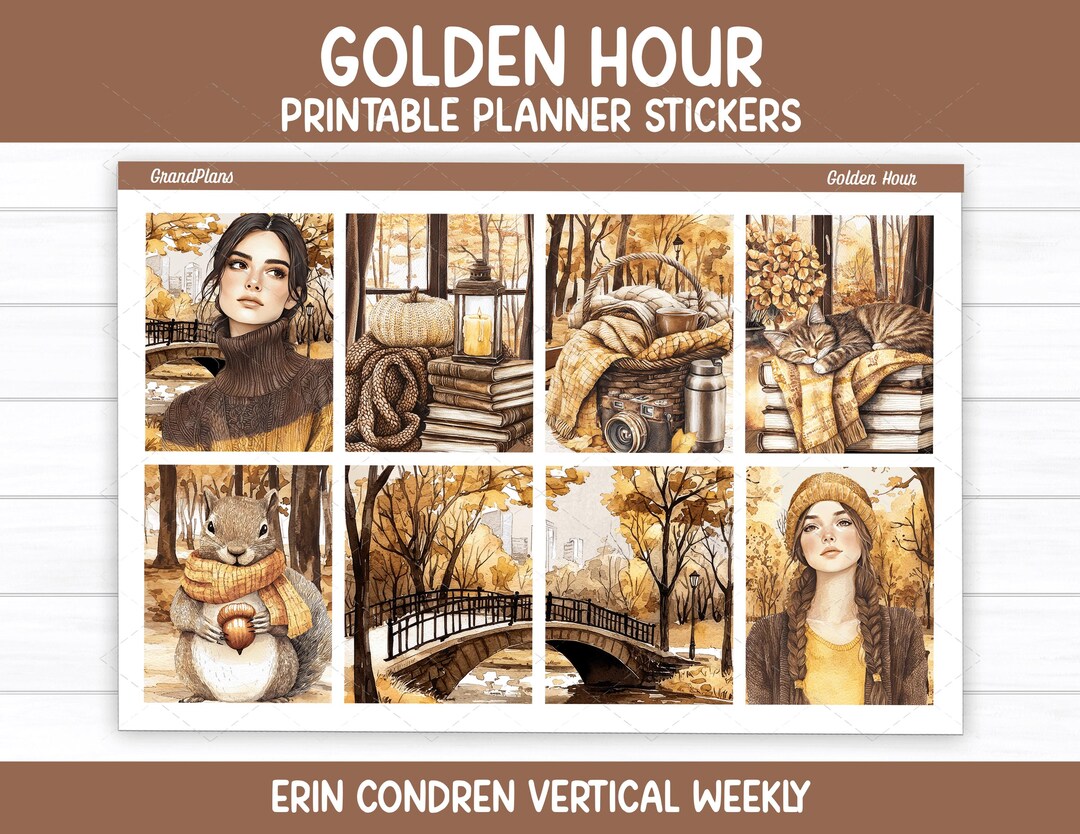 Golden Hour Weekly Sticker Kit for Erin Condren & Vertical Planners ...