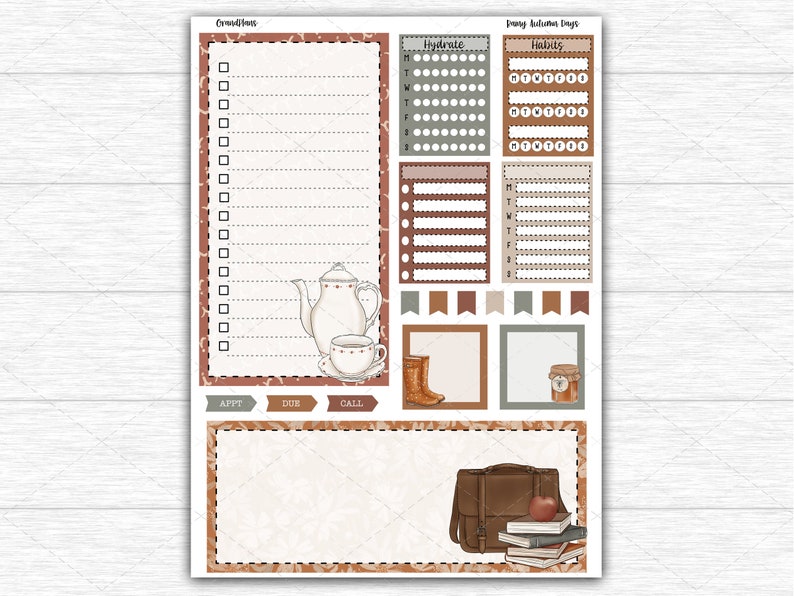 Printable Happy Planner Dashboard Layout Weekly Sticker Kit Etsy