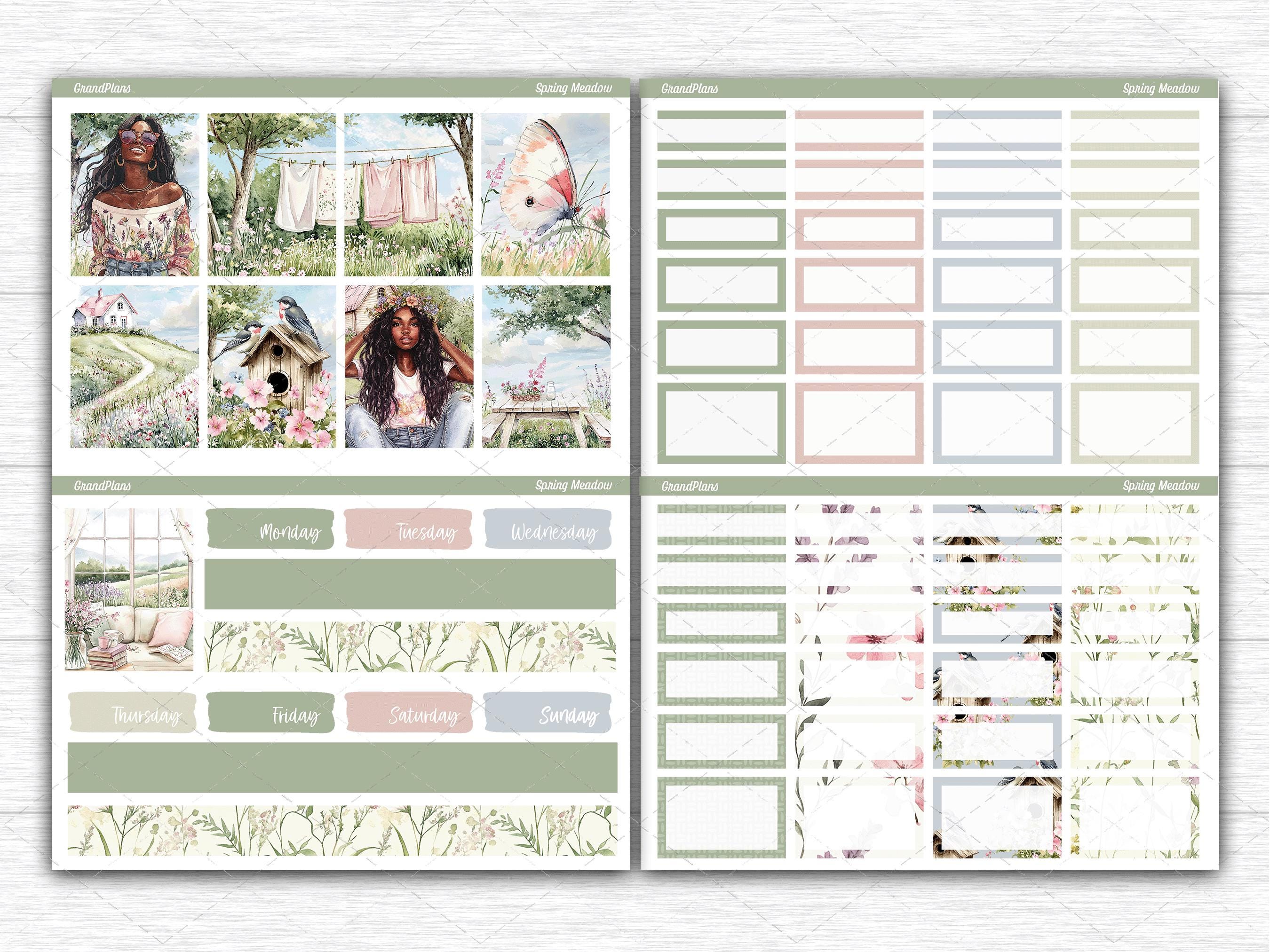 Spring Meadow Weekly Sticker Kit for Erin Condren & Vertical Planners ...