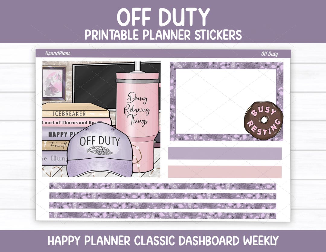 Off Duty Weekly Sticker Kit for the Classic Happy Planner Dashboard ...