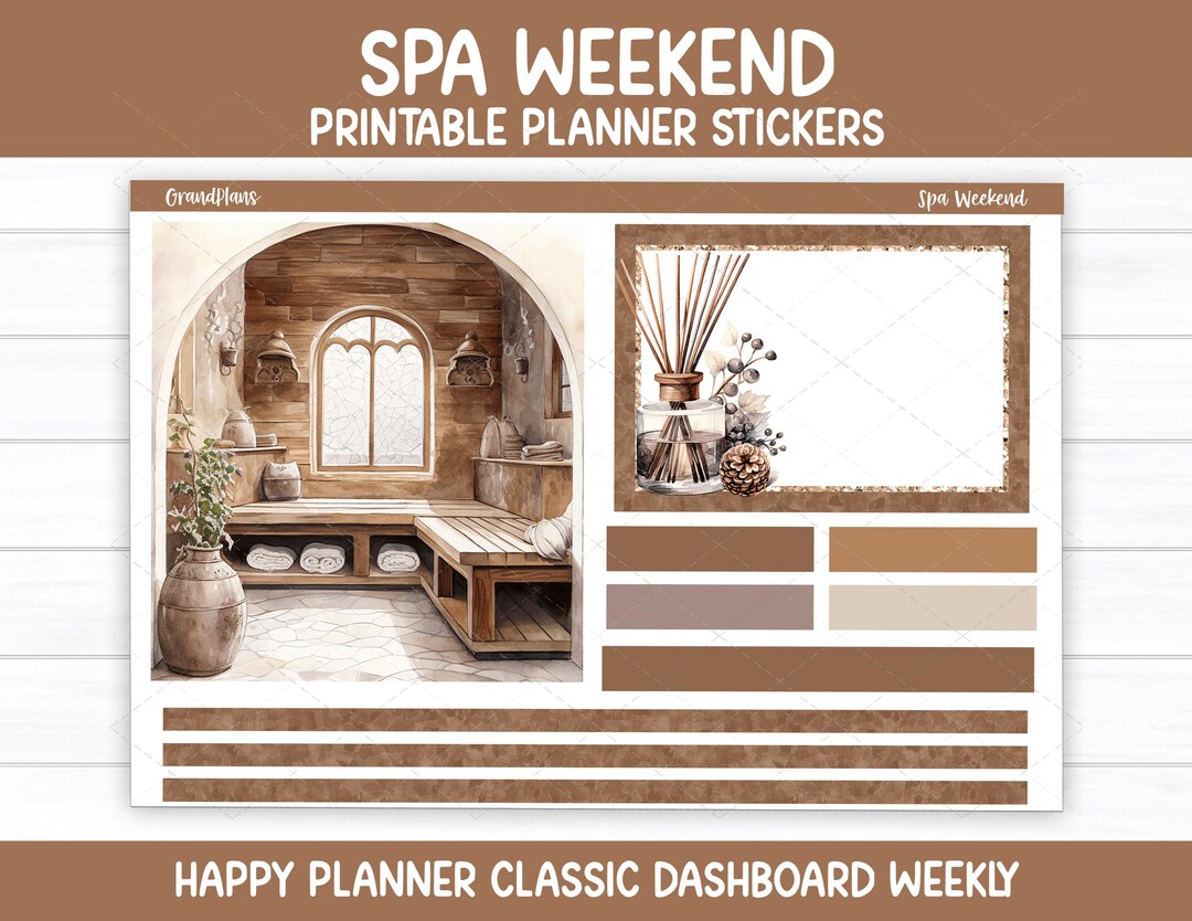 Spa Weekend Weekly Sticker Kit for the Classic Happy Planner Dashboard ...