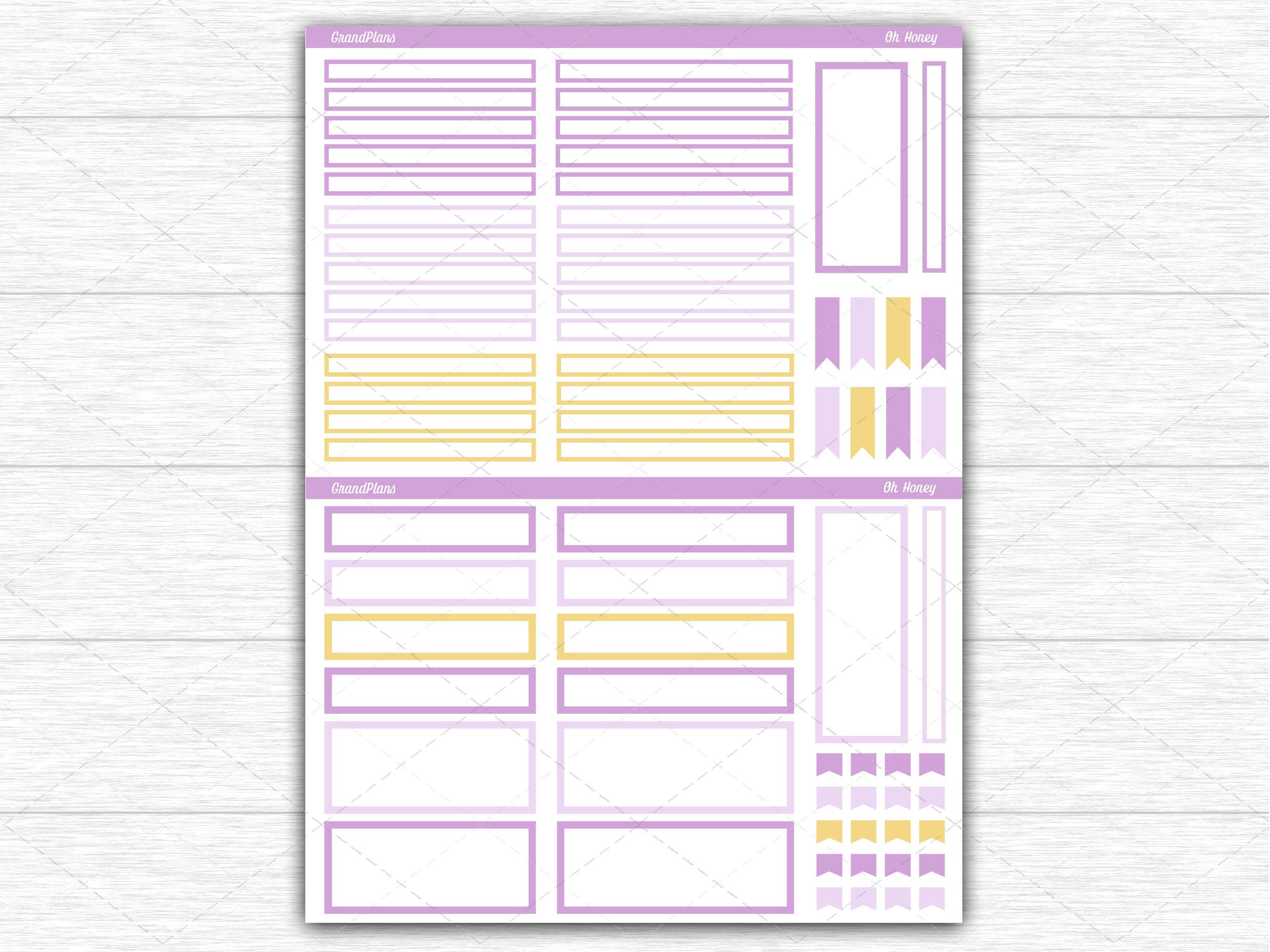 Oh Honey Weekly Sticker Kit for the Erin Condren A5 Daily Duo Planner ...
