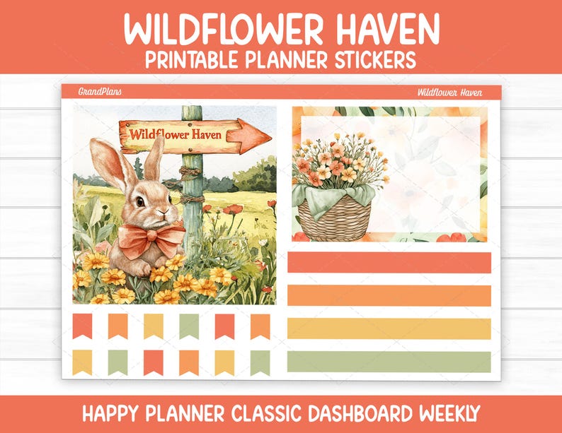 Wildflower Haven Weekly Sticker Kit for the Classic Happy Planner ...