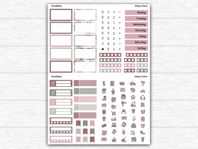 Printable Happy Planner Dashboard Layout Weekly Sticker Kit Etsy