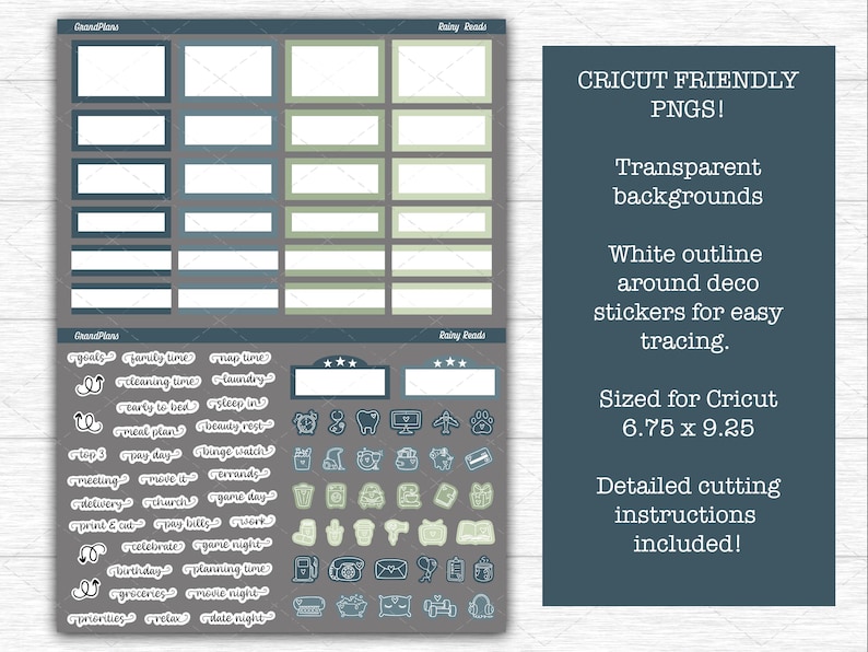 Rainy Reads Weekly Sticker Kit for the Classic Happy Planner Dashboard ...