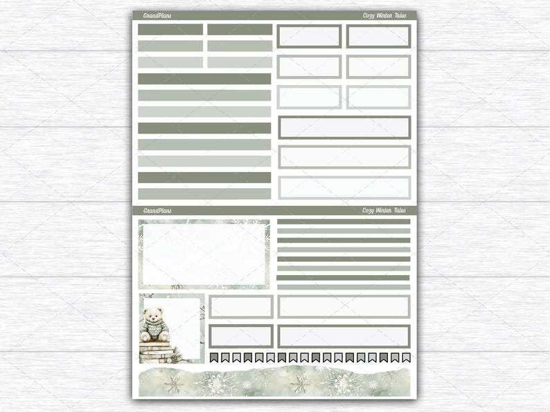 Cozy Winter Tales Weekly Sticker Kit for the Erin Condren Dashboard ...