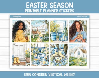 Easter Season Weekly Sticker Kit for Erin Condren & Vertical Planners (Printable)