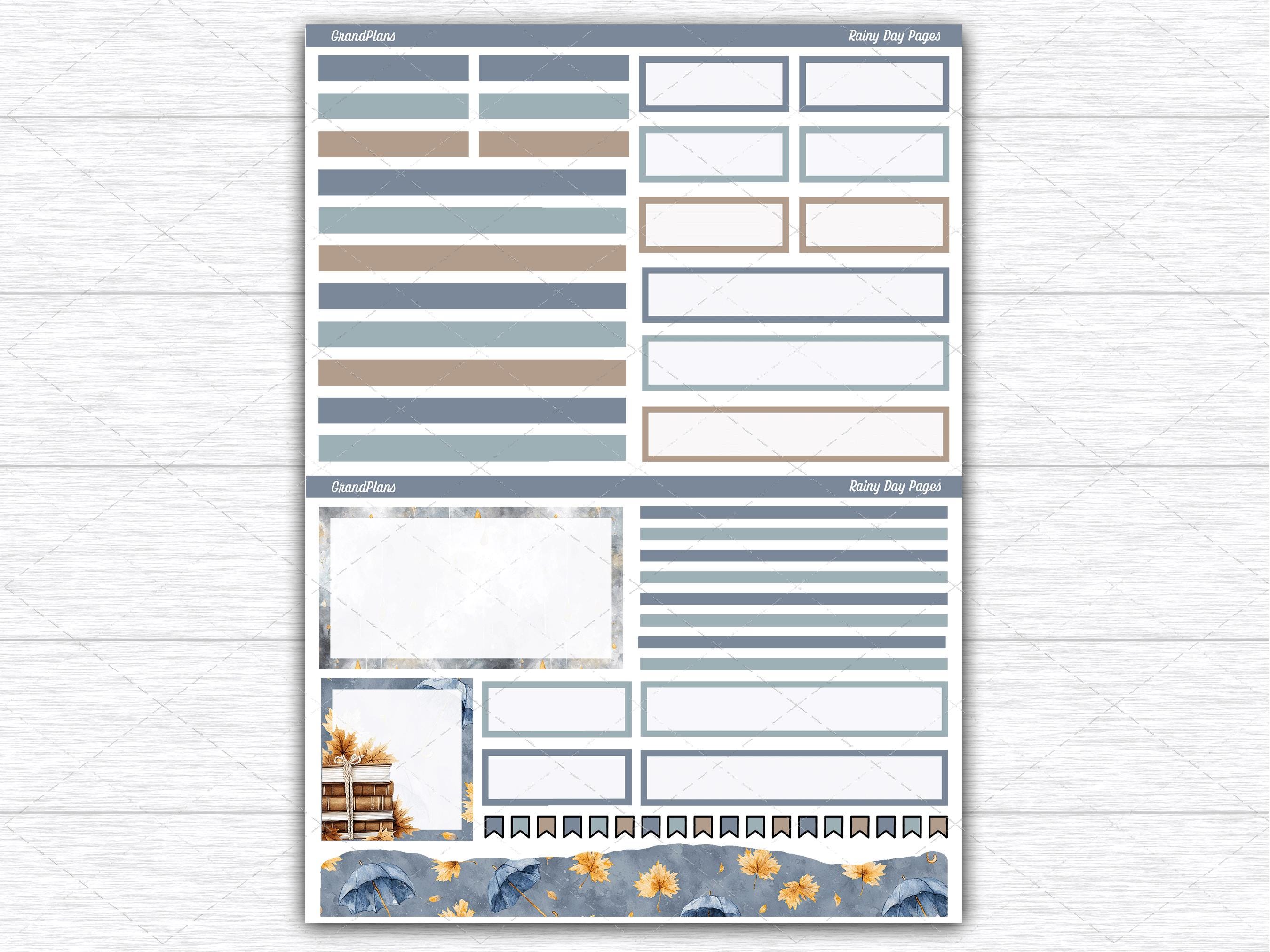 Rainy Day Pages Weekly Sticker Kit for Erin Condren Dashboard Planner ...