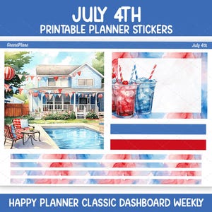 July 4th Weekly Sticker Kit for the Classic Happy Planner Dashboard ...