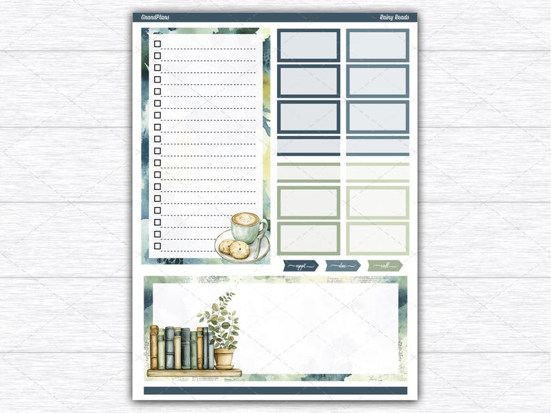 Rainy Reads Weekly Sticker Kit for the Classic Happy Planner Dashboard ...