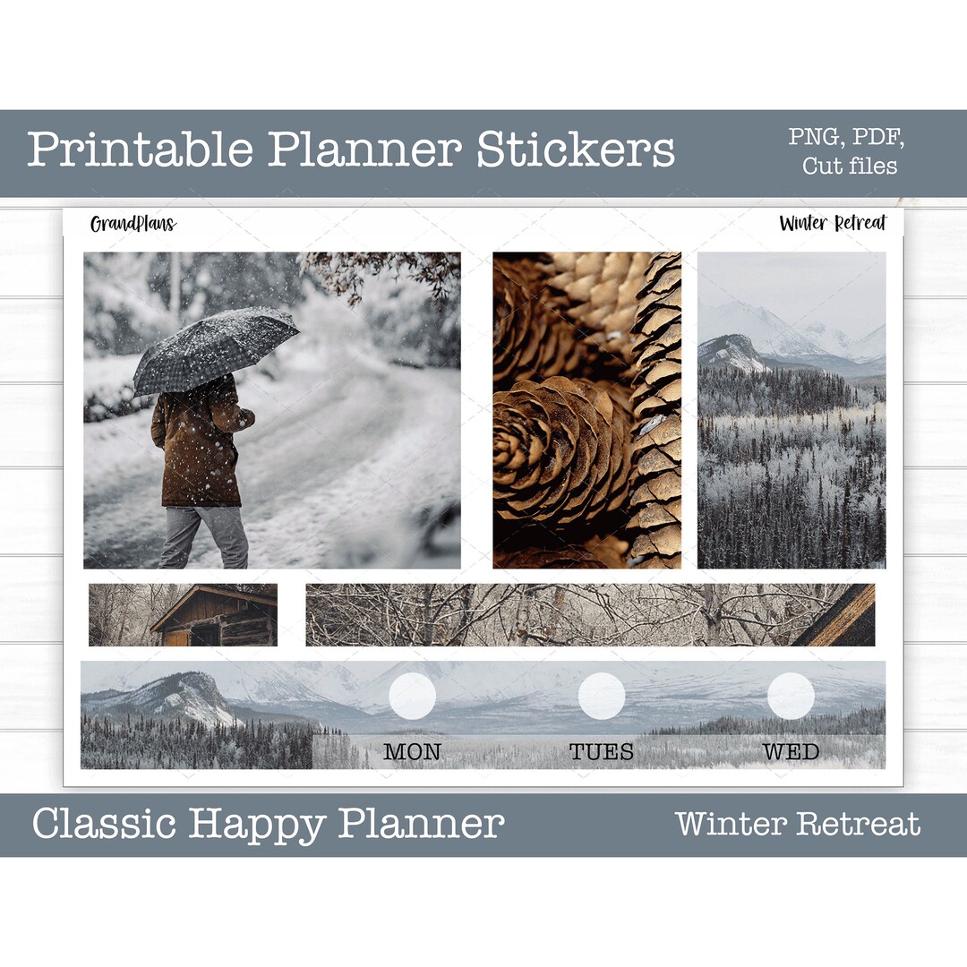 Winter Printable Planner Stickers, Weekly Sticker Kit, Winter Returns ...