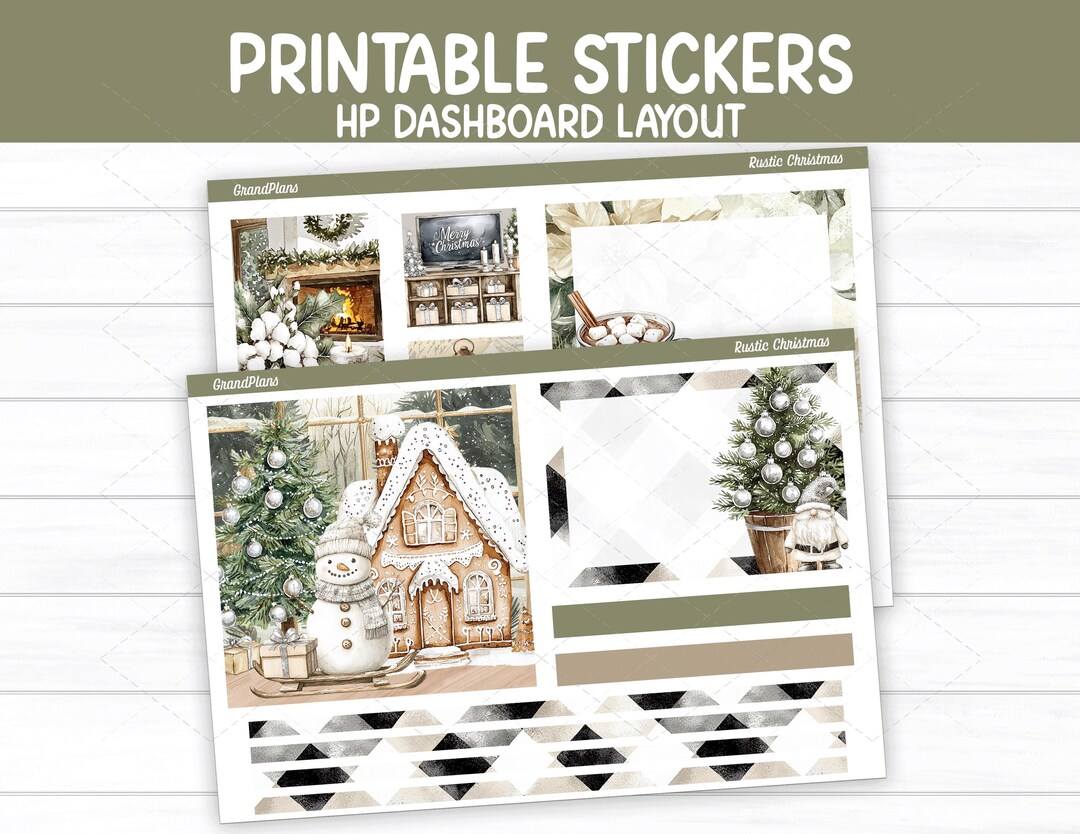 Rustic Christmas Weekly Sticker Kit for the Classic Happy Planner ...