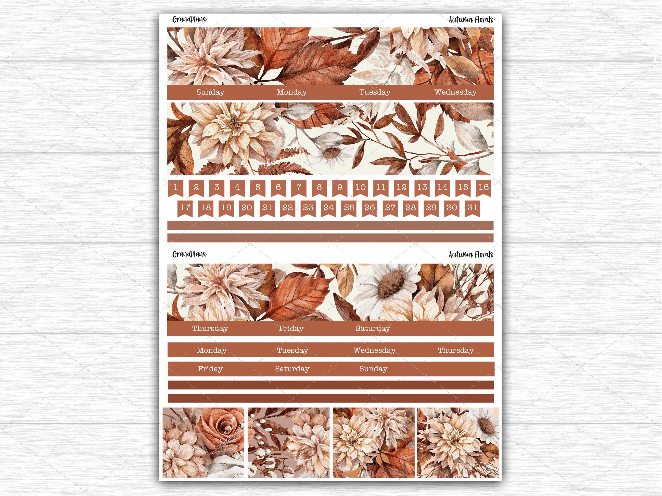 Printable Erin Condren Monthly Planner Sticker Kit Autumn - Etsy