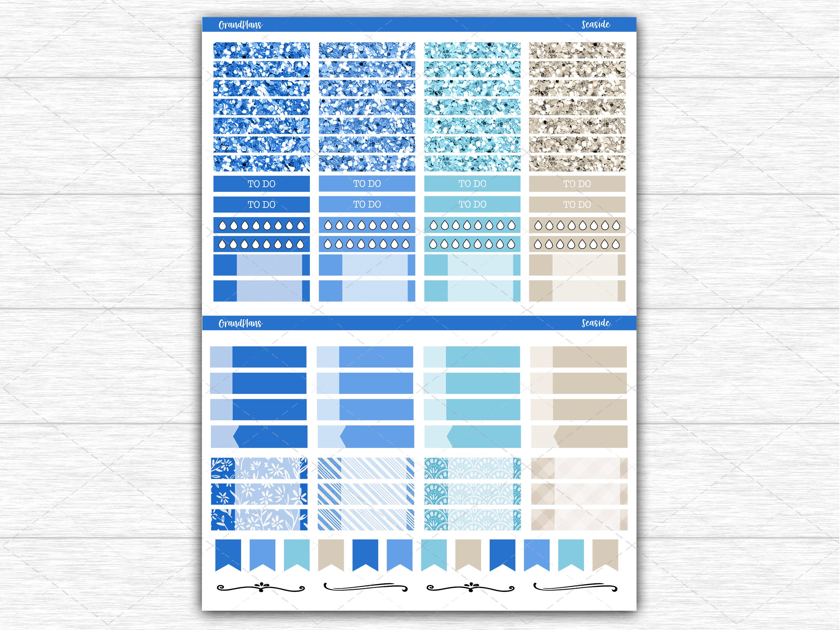 Seaside Planner Stickers | Printable Weekly Kit for Erin Condren and ...
