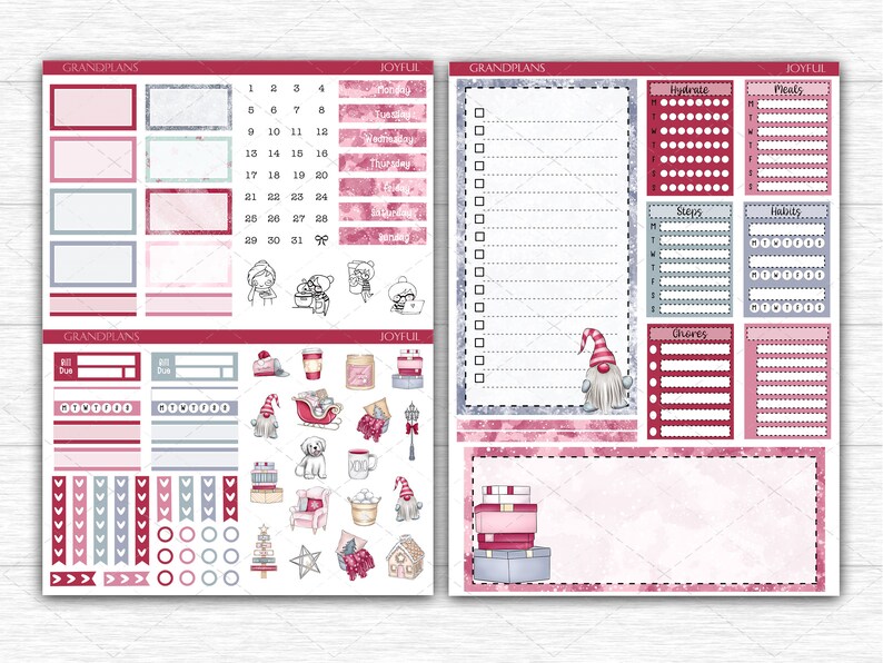 Printable Stickers Happy Planner Dashboard Layout Weekly Etsy