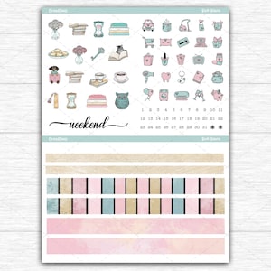 Printable Planner Stickers, Weekly Kit, Erin Condren Stickers, Vertical ...