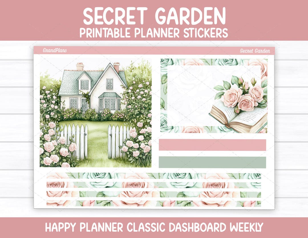 Secret Garden Weekly Sticker Kit for the Classic Happy Planner ...
