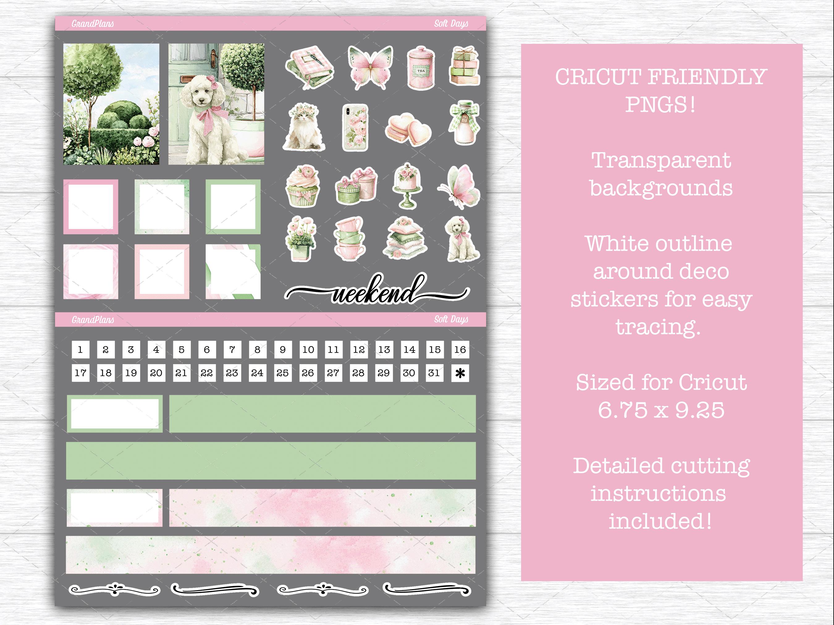 Soft Days Weekly Sticker Kit for Erin Condren and Vertical Planners ...