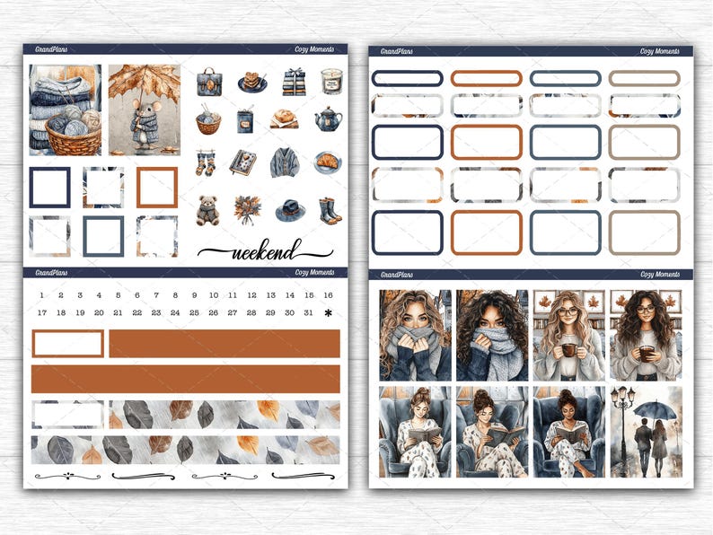 Cozy Moments Weekly Sticker Kit for Erin Condren & Vertical Planners ...