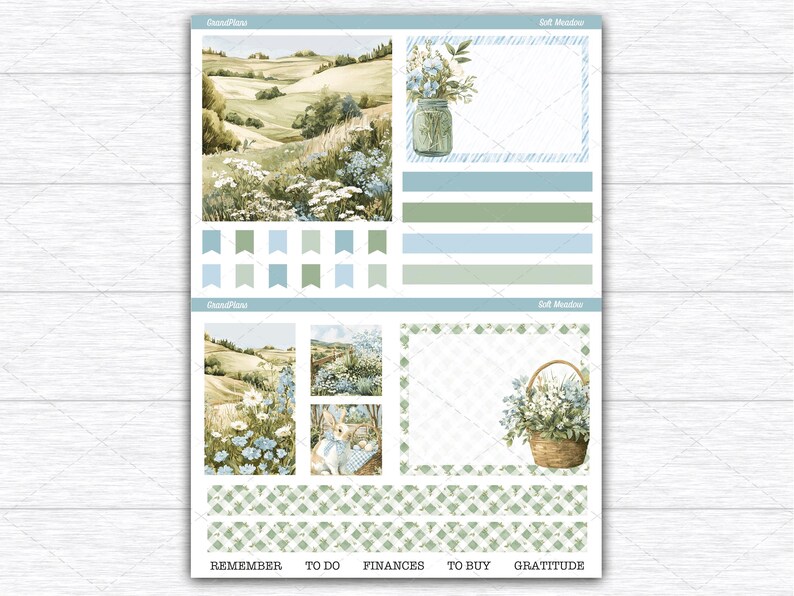 Soft Meadow Weekly Sticker Kit for the Classic Happy Planner Dashboard ...