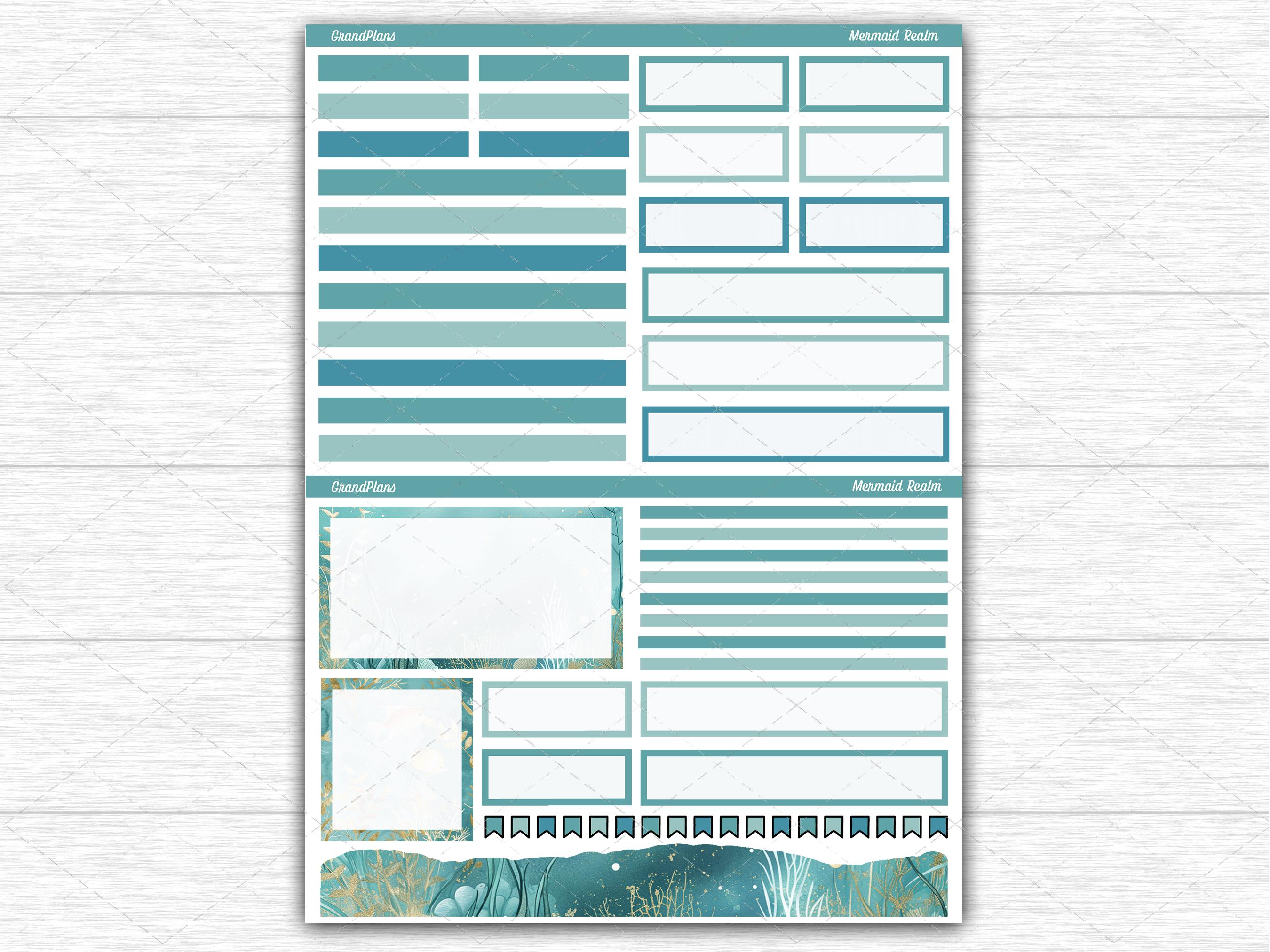 Mermaid Realm Weekly Sticker Kit for Erin Condren Dashboard Planner ...