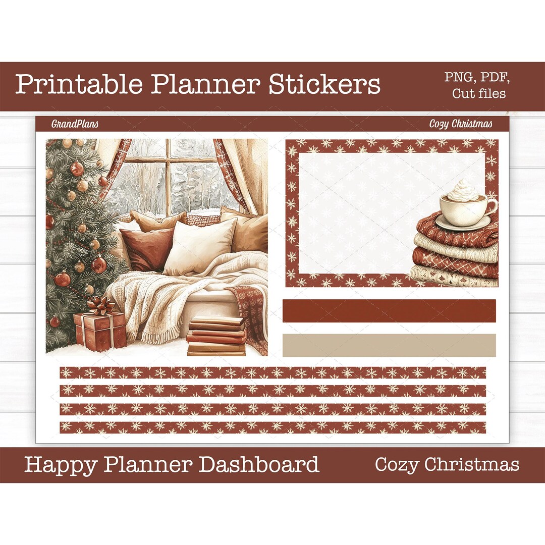 Printable Planner Stickers, Weekly Sticker Kit, Cozy Christmas, Happy ...
